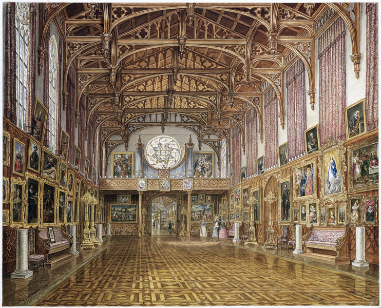 Interieur van de Gotische Zaal, paleis Kneuterdijk. Augustus ... Interieur van de Gotische Zaal, paleis Kneuterdijk. Augustus ...